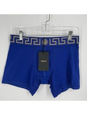 Versace boxer briefs mens 4 small royal blue designer luxury stretch santorini